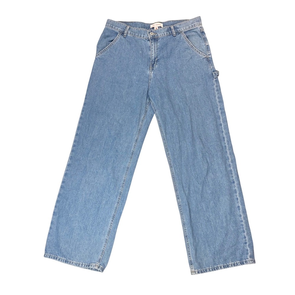 Lucky Brand Womens Carpenter Pants Medium Wash Wide Leg Denim Jean 10/30 Classic
